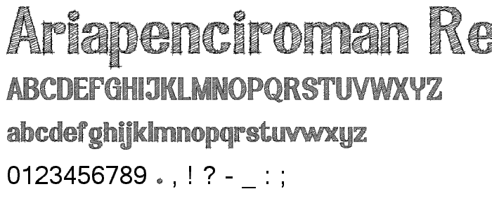 ariapenciroman Regular font